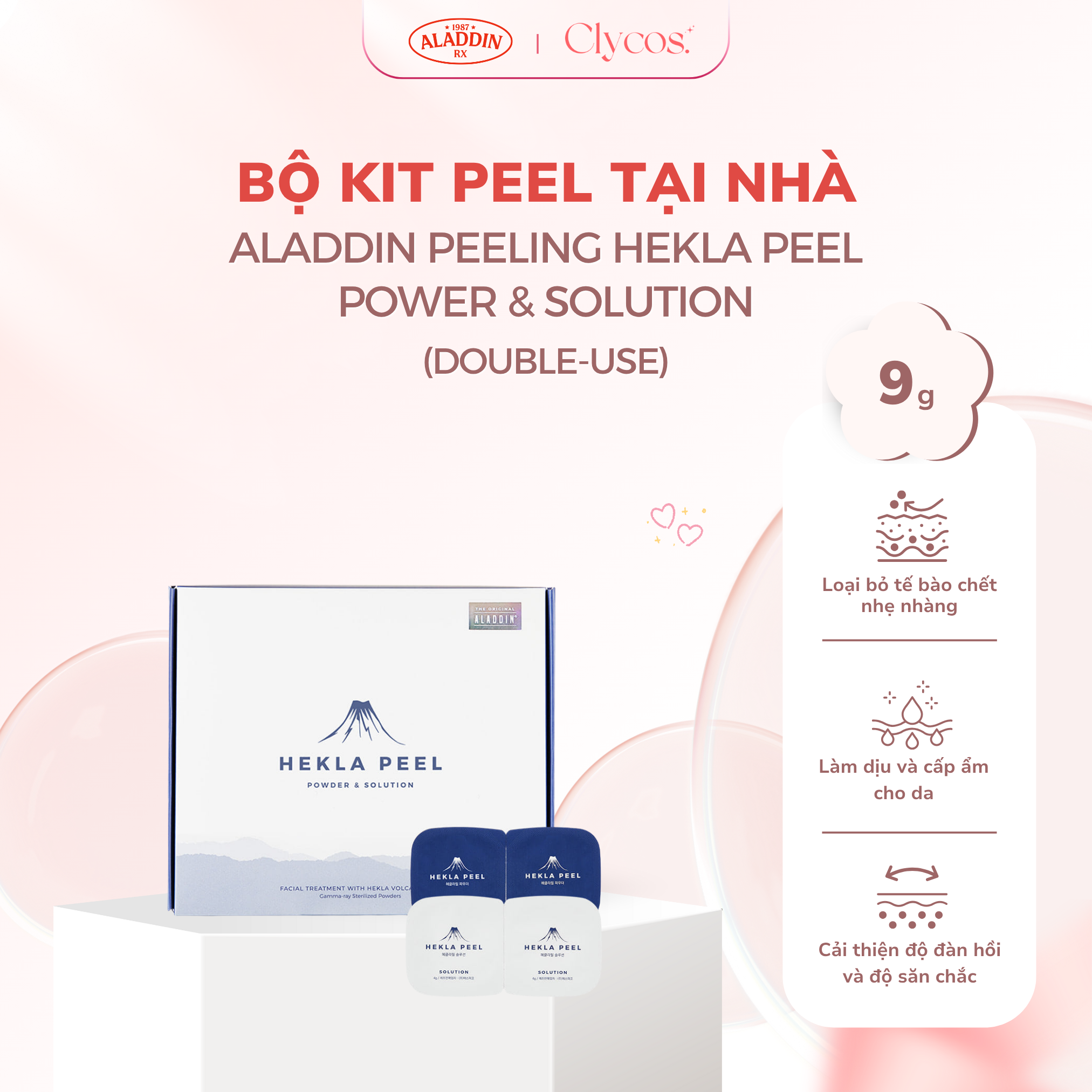 Bộ Kit Peel Tại Nhà Aladdin Peeling Hekla Peel Power & Solution Double-Use